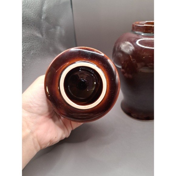 8.5" Jar Birds Floral Porcelain Ginger Jar lid Ceramic Shiny Glaze Gold Trim - Picture 8 of 14